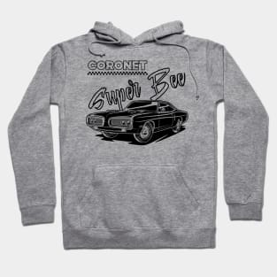 Coronet Super Bee - Black Print Hoodie